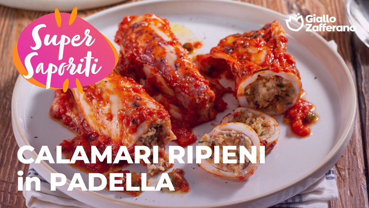 CALAMARI RIPIENI in PADELLA: MORBIDI e SAPORITI🦑🍅😋