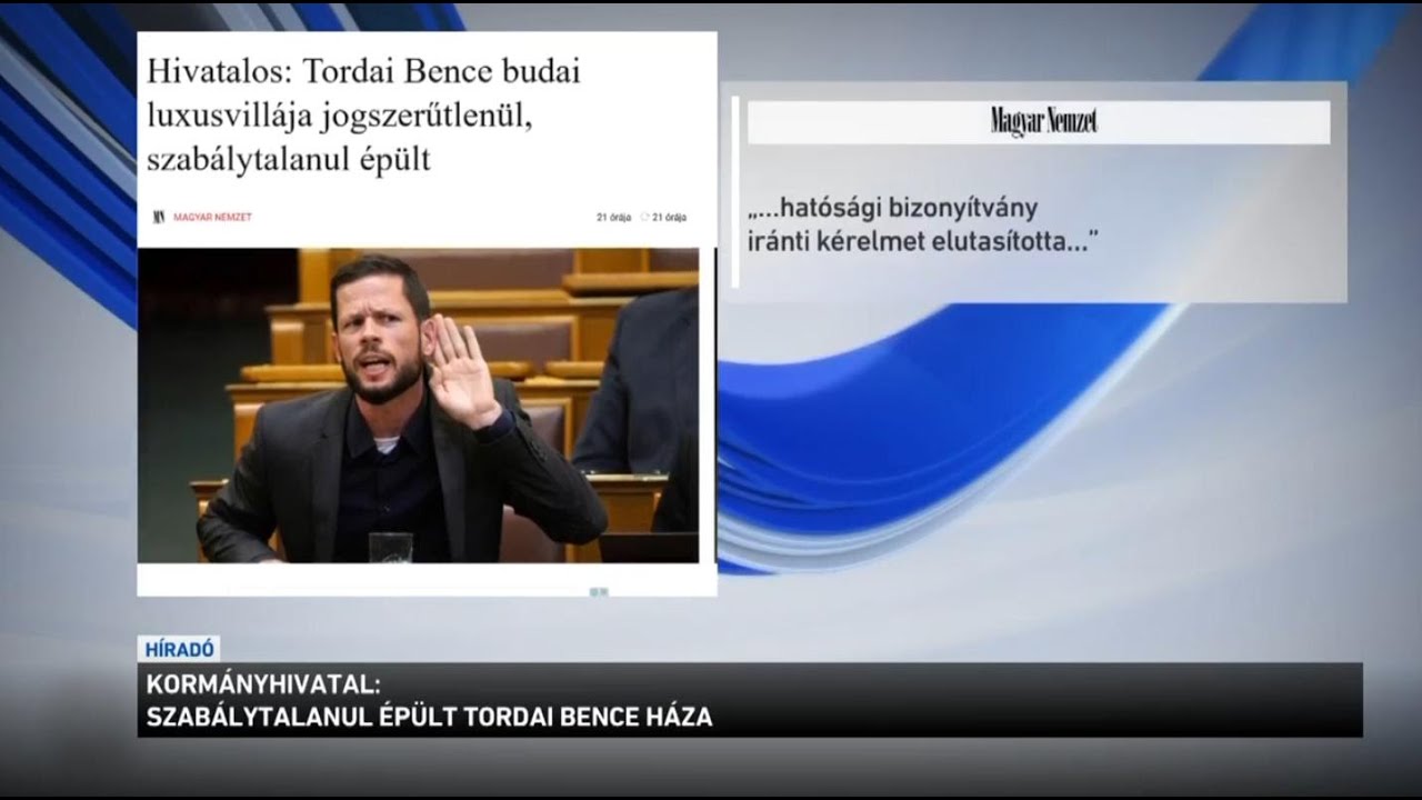 Korm&aacute;nyhivatal: szab&aacute;lytalanul &eacute;p&uuml;lt Tordai Bence h&aacute;za