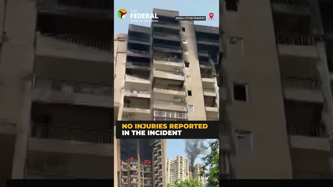 AC fire triggers blaze in Noida apartment | #shorts