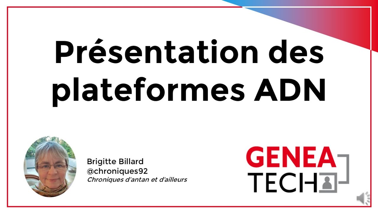 Présentation des plateformes ADN