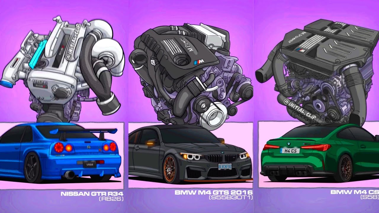 BMW M4 GTS | GTR R34 | Civic EG6-VTEC B16B | TRUENO AE86 4A-GE 16V | Proton WIRA-4G 15T animations 🔥