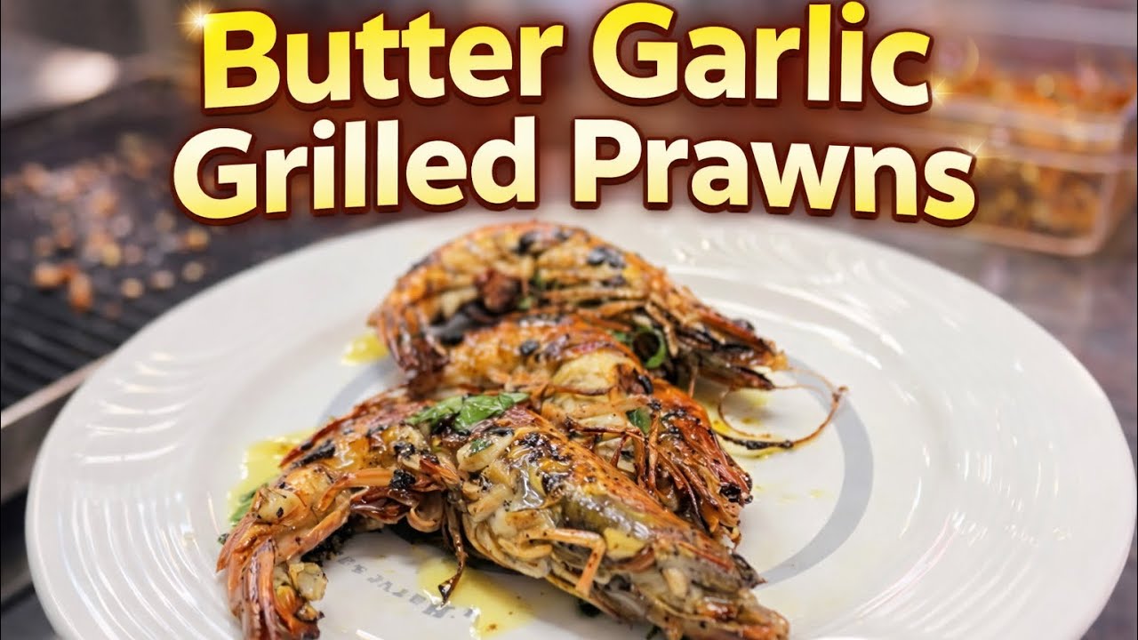 Butter Garlic Grilled Prawns | ബട്ടർ ഗാർലിക് ഗ്രിൽഡ് പ്രോൺസ് | Easy Seafood Recipe | By Harvest