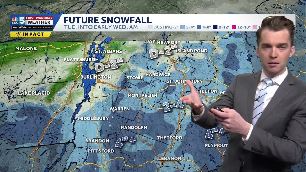 Sun early, snow late on Tuesday in Vermont (03-02-26)