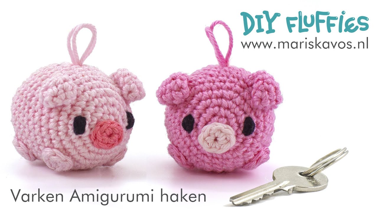 Varken Amigurumi knuffel sleutelhanger haken voor beginners - Nederlands