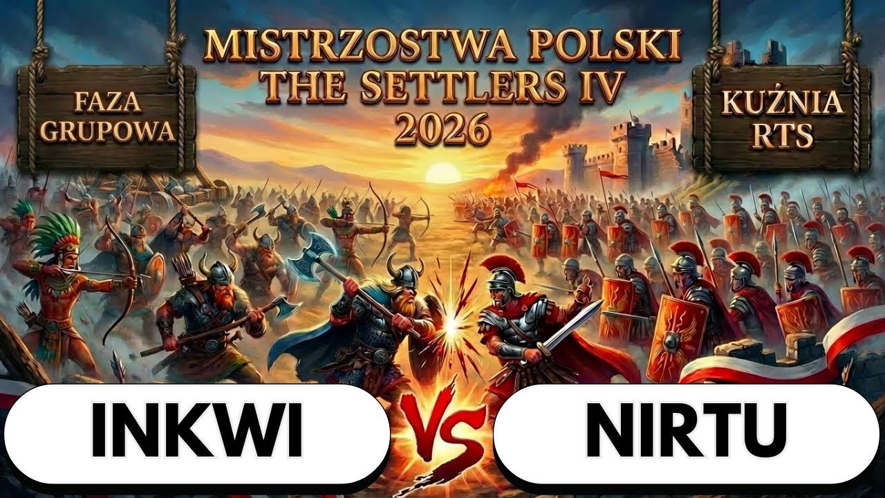 MISTRZOSTWA POLSKI W THE SETTLERS IV 2026 - FAZA GRUPOWA / RUNDA 1 - INKWI vs NIRTU