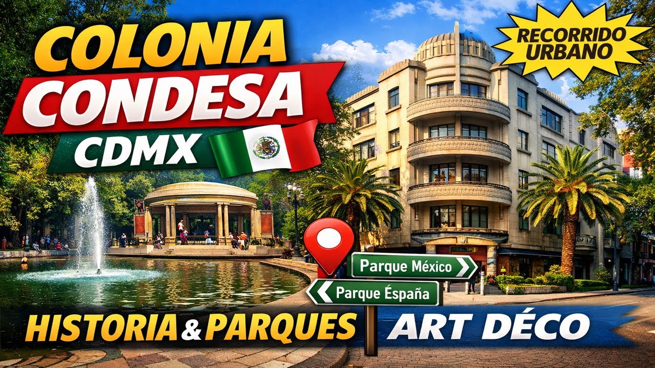 Colonia Condesa CDMX 🇲🇽 | Historia, parques y arquitectura Art Déco | Recorrido urbano