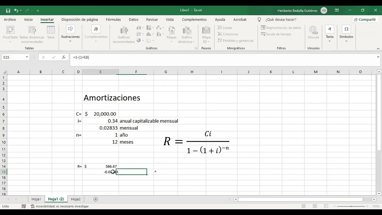 Ejemplo de tabla de amortización