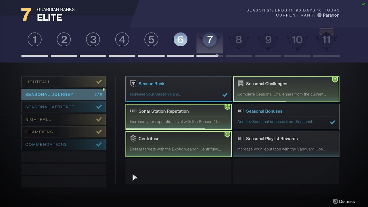 Destiny 2 Season of the Deep - Guardian Ranks - Rank 7 requirements - Season 21