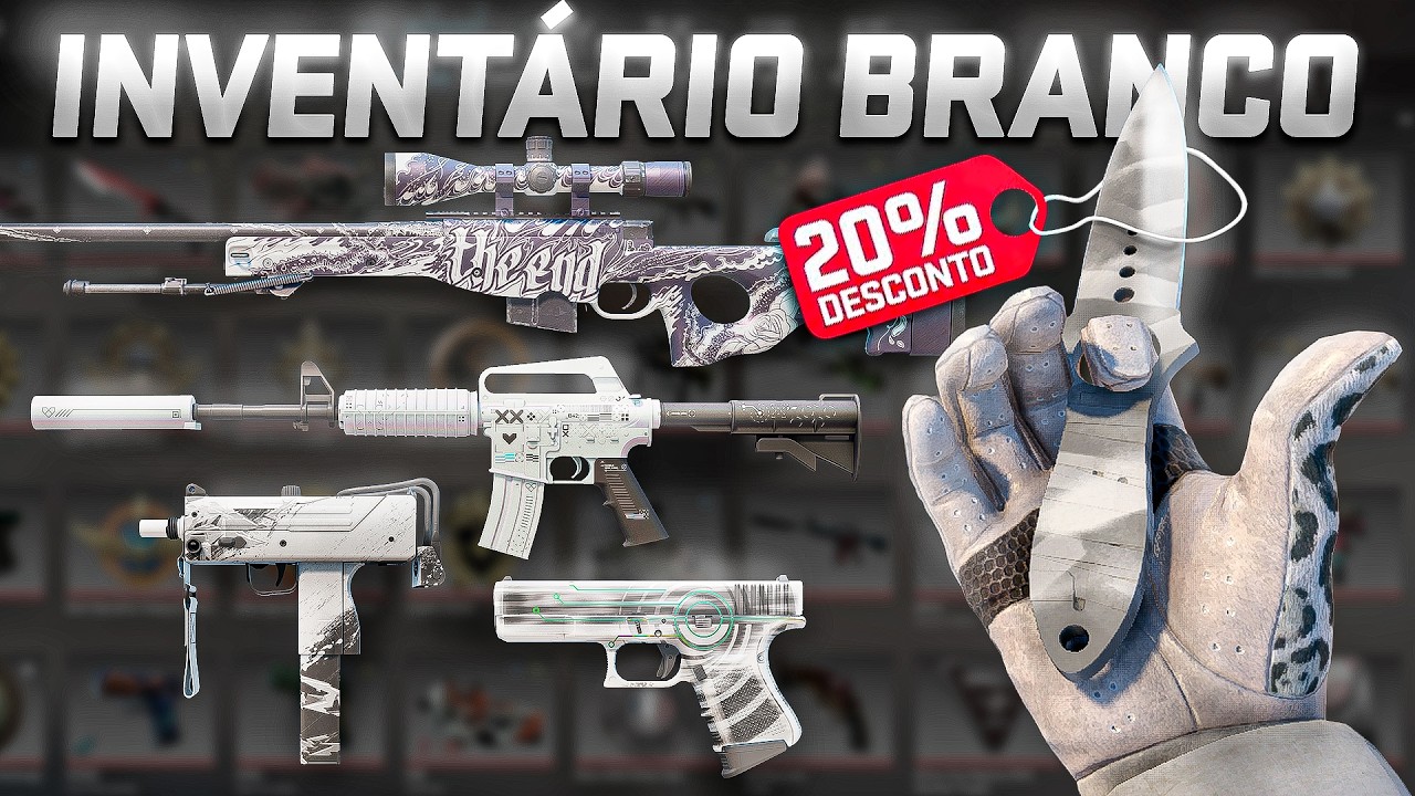 AS NOVAS SKINS EST&Atilde;O INSANAS! COMO MONTAR INVENT&Aacute;RIO BRANCO BONITO E BARATO no CS2 (com FACA e LUVA)