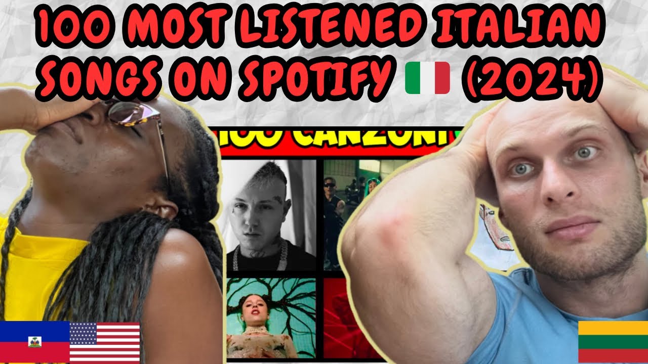 REACTION TO TOP 100 MOST LISTENED ITALIAN SONGS ON SPOTIFY 🇮🇹 (2024) | FIRST TIME WATCHING