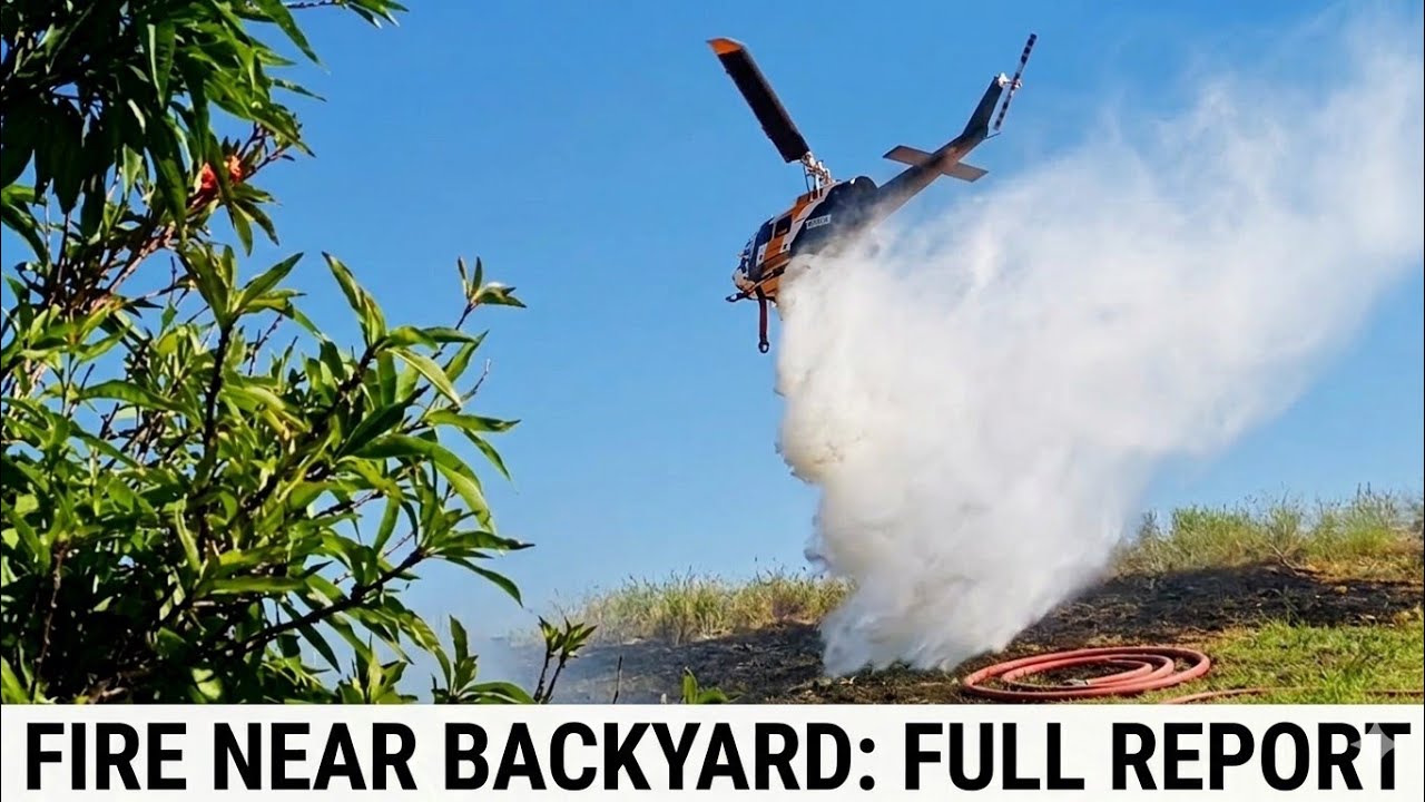 FIRE in our BACKYARD - THIS WAS WAY TOO CLOSE  -  FIRE GOT OUT OF CONTROL...