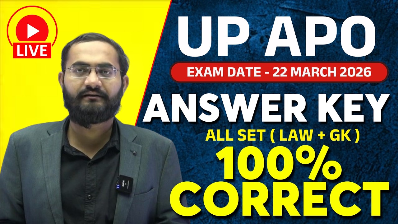 UP APO Prelims 22 March 2026 Answer Key | 150 Questions Answer with Solution by Chandan Sir