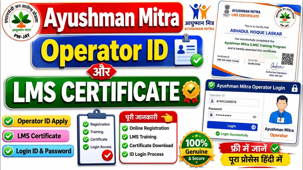 Ayushman Mitra Operator ID & Certificate Kaise Le 2026 | Ayushman Mitra Operator id kaise le