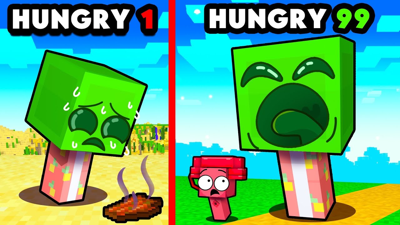 Growing MOST HUNGRY SPRUNKI in Minecraft!