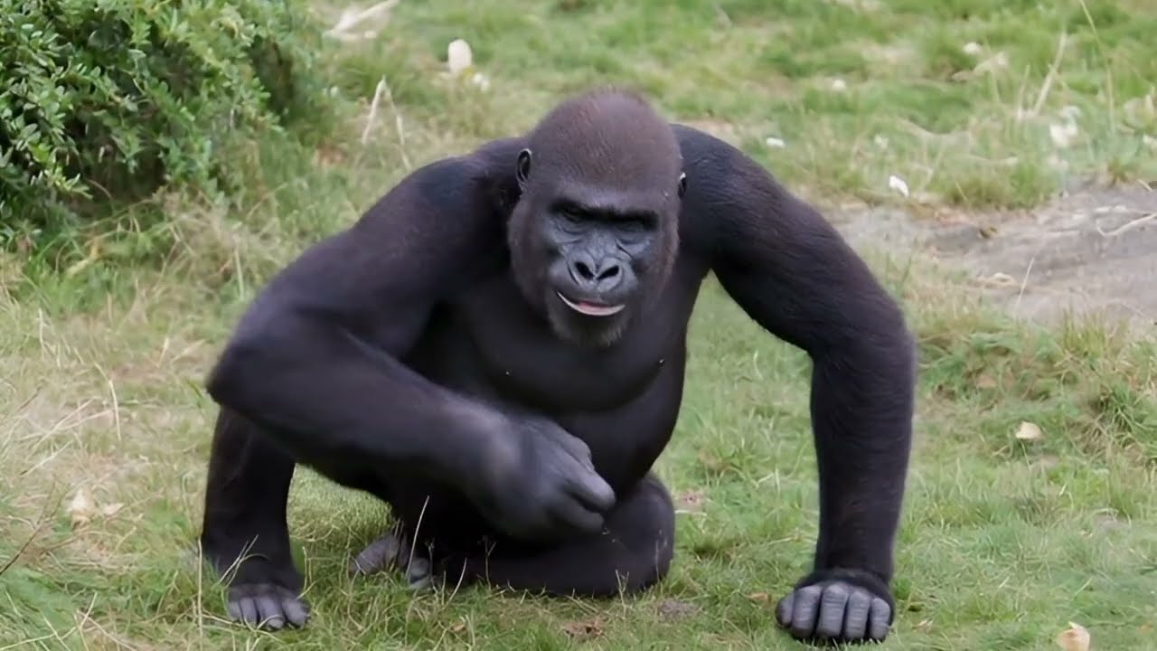 Gorilla Eating