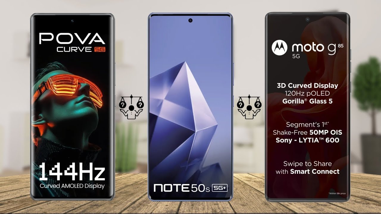 Tecno Pova Curve 5G против Infinix Note 50s 5G против Moto G85 5G