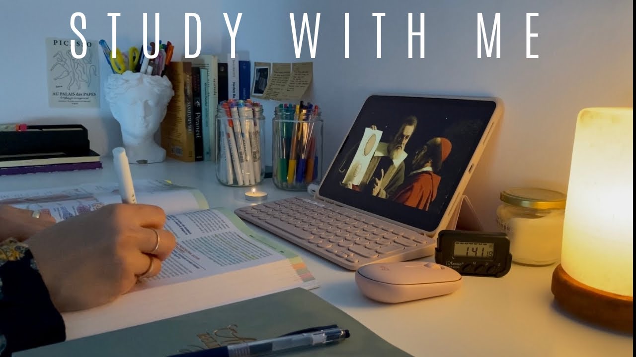 Benimle 50 dk ders &ccedil;alış!Et&uuml;t, kronometreli, m&uuml;ziksiz✨Study with me 50 mins, no music, dark academia