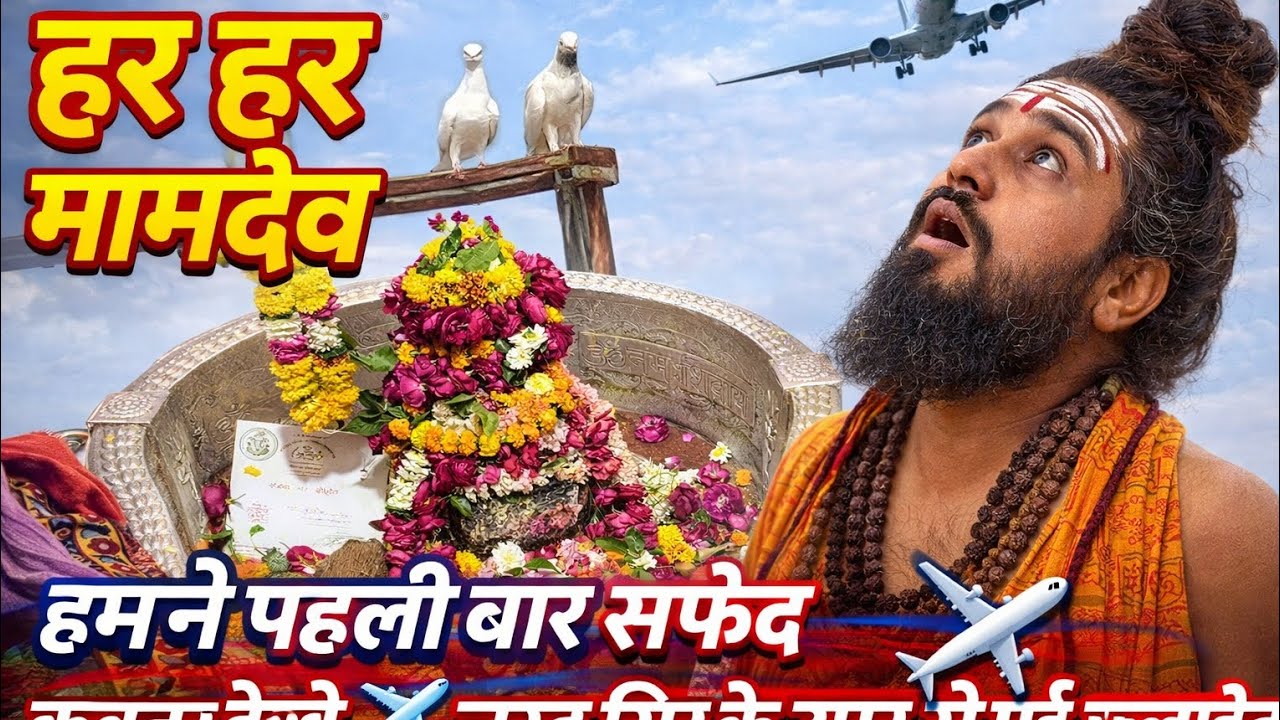 Day=54 #🙏 har har Mahadev#🕊️ first time dekhe safed kabutar#✈️ sir ke upar Se Gai flight