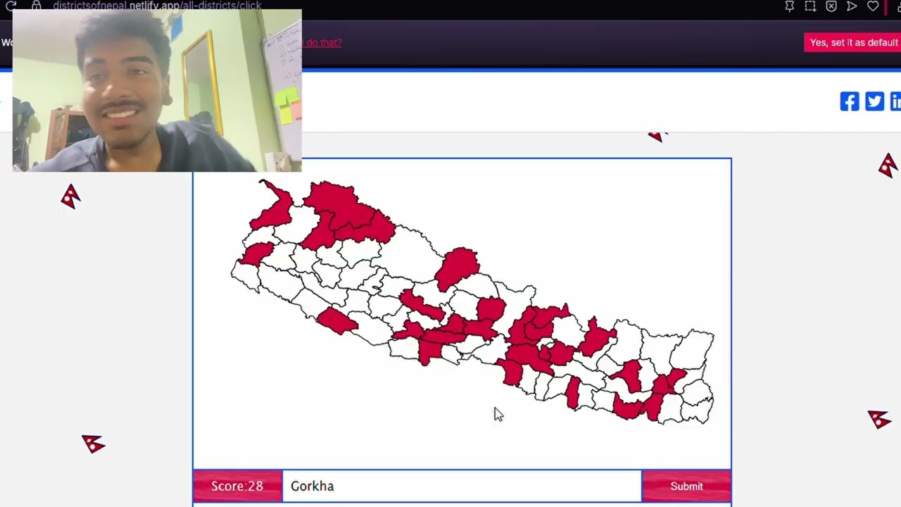 Memorizing all 77 districts of nepal lol