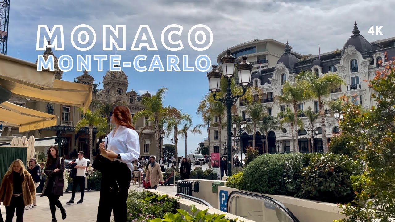 Монако, Монте-Карло 🇲🇨 Апрель 2023 г. — Пешеходная экскурсия в формате 4K HDR