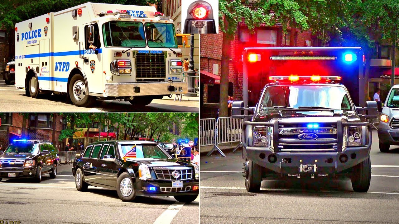 Secret Service in Action Compilation: President Trump Motorcades in New York City NYPD