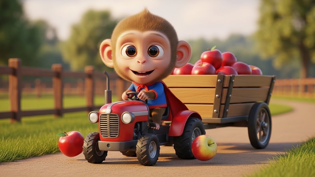 Kiki Monkey Harvests Juicy Apples on the Farm 🍎 | Kiki Monkey Daily Adventure