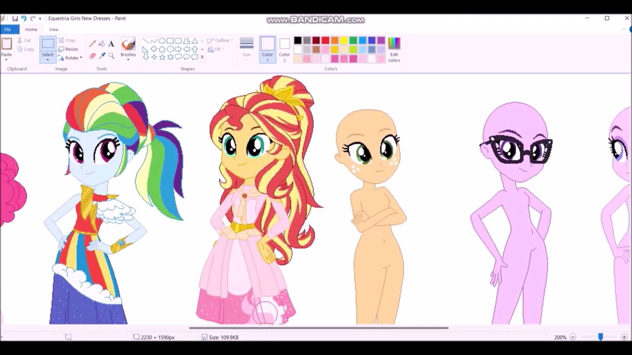 2023 Speedpaint 43: Equestria Girls Dresses Part 2: Rainbow Dash, Sunset Shimmer and Applejack