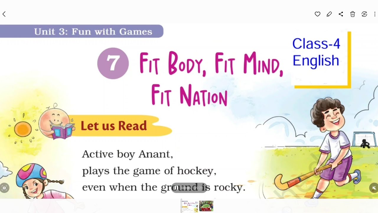 Fit Body, Fit Mind, Fit Nation / Explanation + Question Answers / Class-4 English Chapter-7 NCERT 
