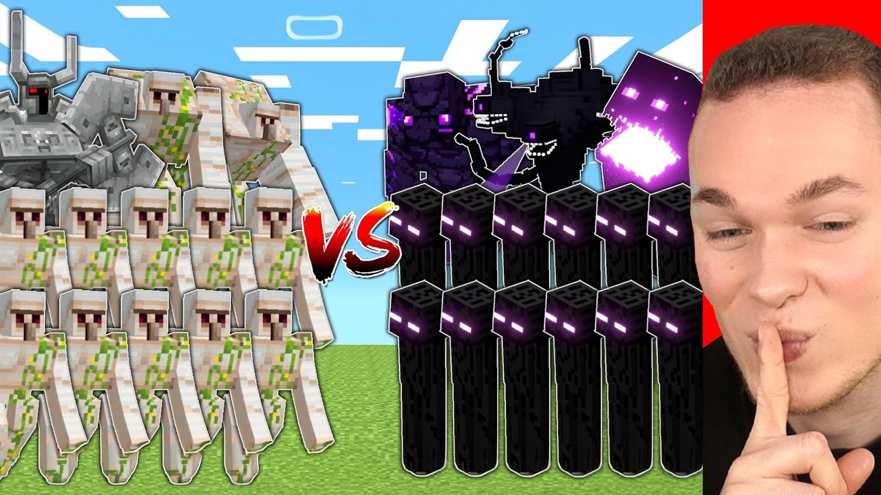 EISENGOLEM vs. ENDERMAN ARMEE! (Minecraft)
