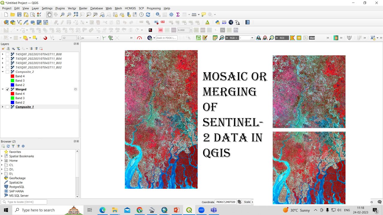 RS & GIS QA44 Создание виртуального растра и объединение спутниковых снимков Sentinel 2 в QGIS