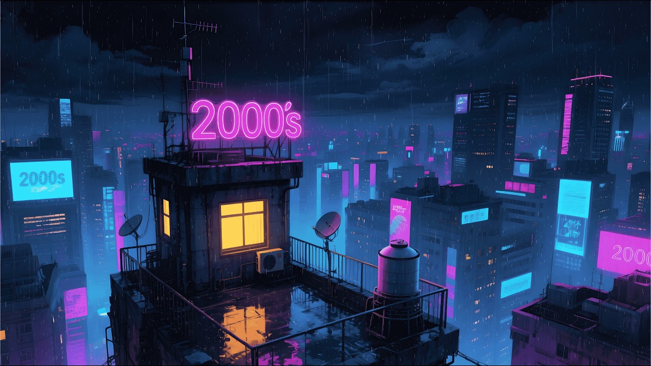 2000s Lost in a Neon Rain City 🌧️ Lofi Beats for Study, Sleep & Deep Focus