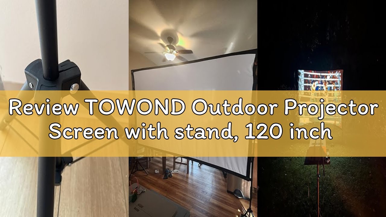 Review TOWOND Outdoor Projector Screen with stand, 120 inch Portable Movie Screen - 16:9 4K HD Folda