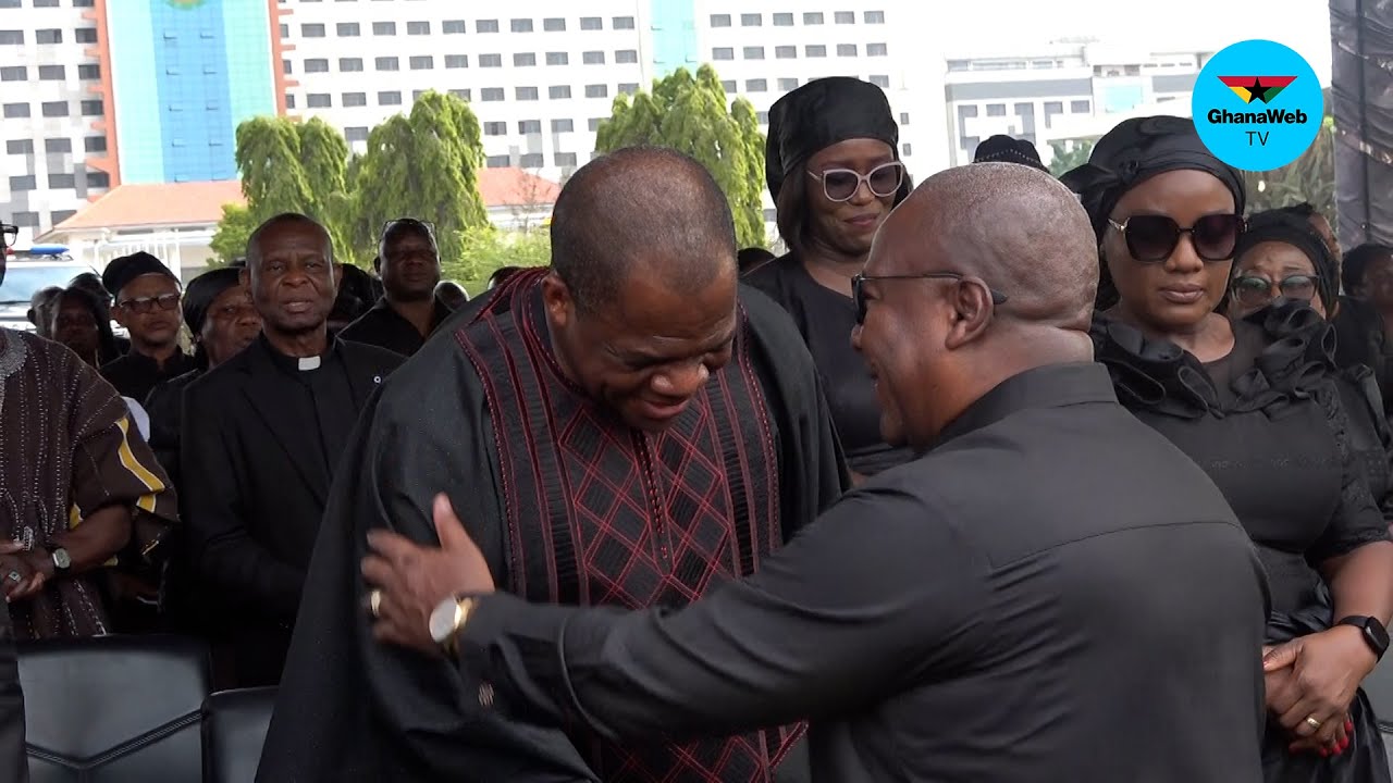 Watch as President John Mahama arrives at the funeral of Madam Deborah Wengam