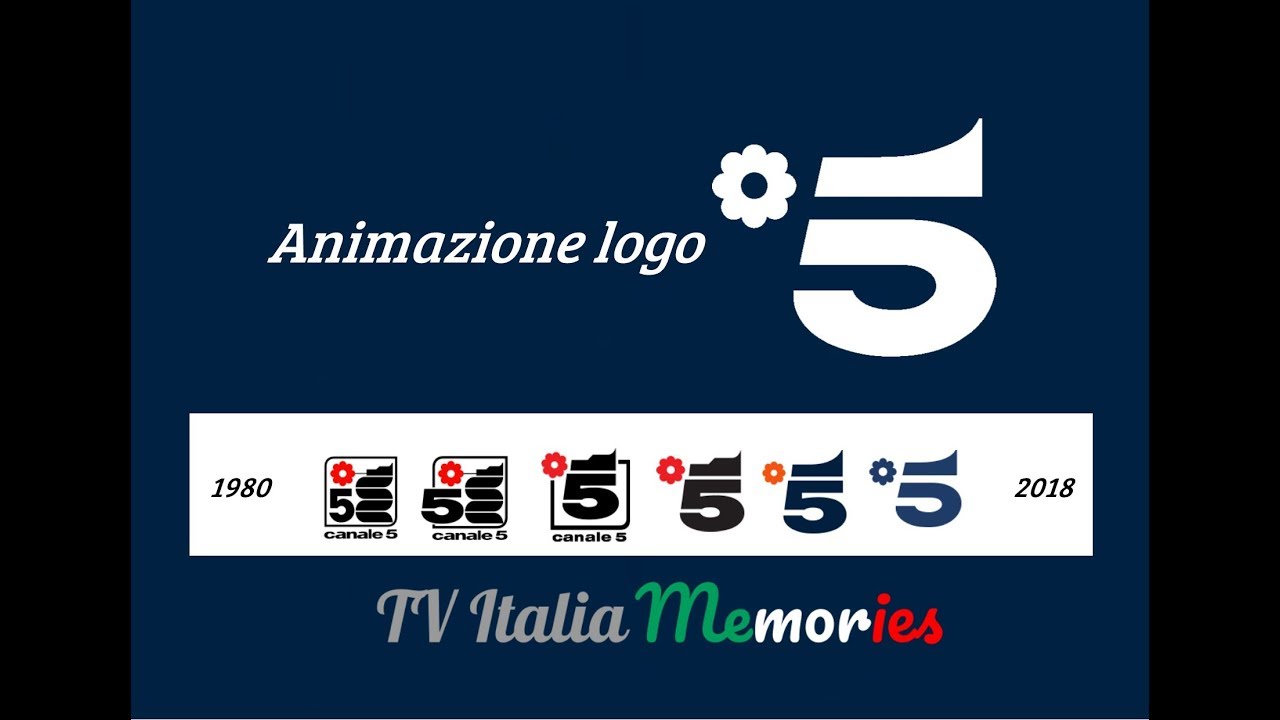 Animazione logo Canale 5 - 16 aprile 2018 | Tv Italia Memories