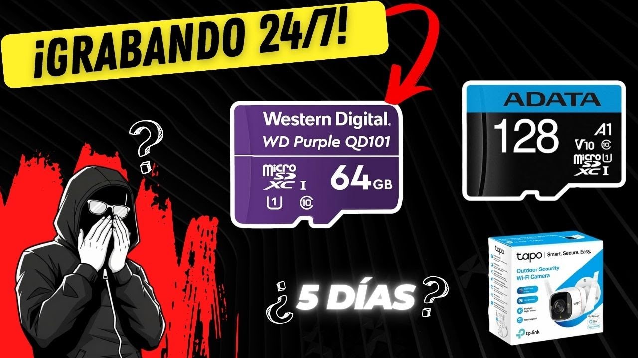 ¡REAL! 🔥 MicroSD 64 vs 128 GB 😱¿Cuántos DÍAS GRABA? | Cámara Tapo 24/7 para ¡EXTERIOR!