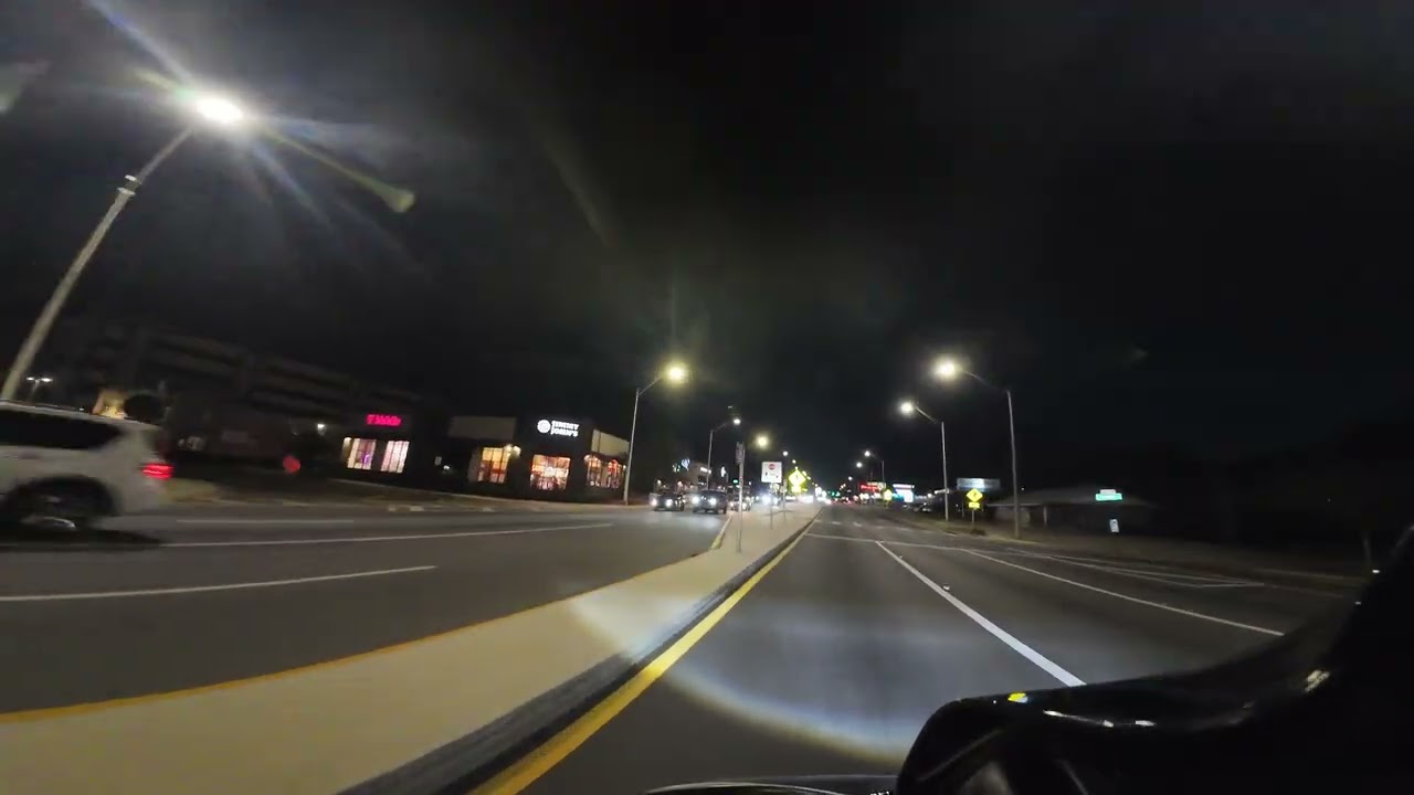 custom harley davidson night time riding led lighting with fog lights  in the sunshine state