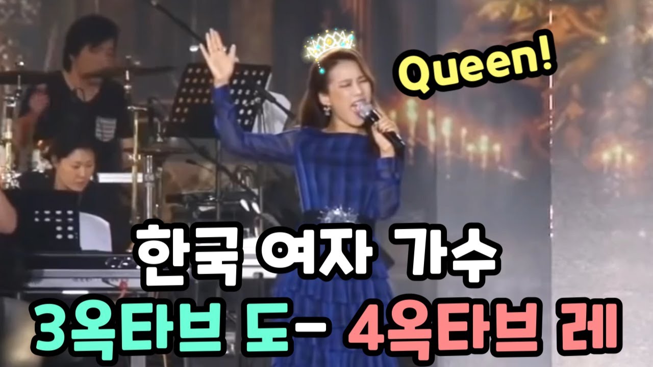 한국 여자 가수 진성,두성,믹보 고음 3옥타브 도 - 4옥타브 레 [Korea female singer Upper Chest,Mixed Voice Vocal Range C5-D6]