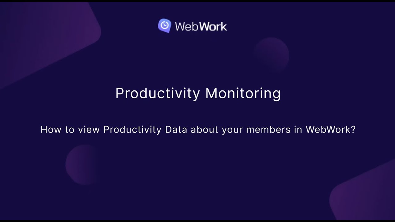 How to Monitor Productivity in WebWork?