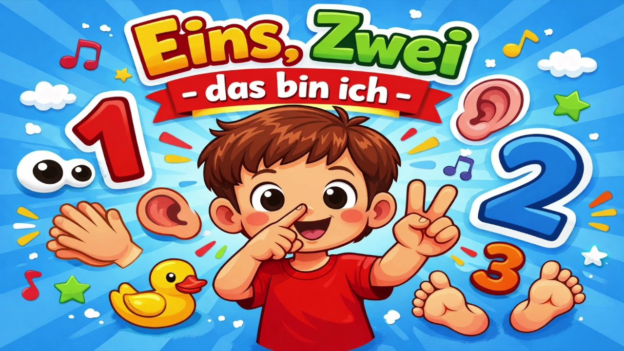 Eins, Zwei – das bin ich 🤗 | Körperteile zählen | Kinderlied zum Mitmachen