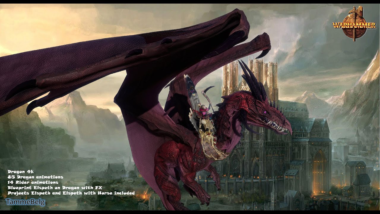 Warhammer: Empire - Elspeth von Draken (mount Carmine Dragon)