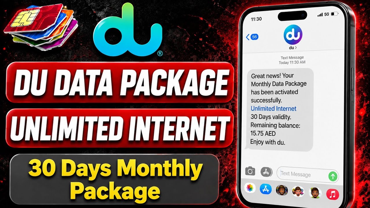 DU Data Package 2026 🔥 | DU Unlimited Internet Package | 30 Days Monthly Package UAE