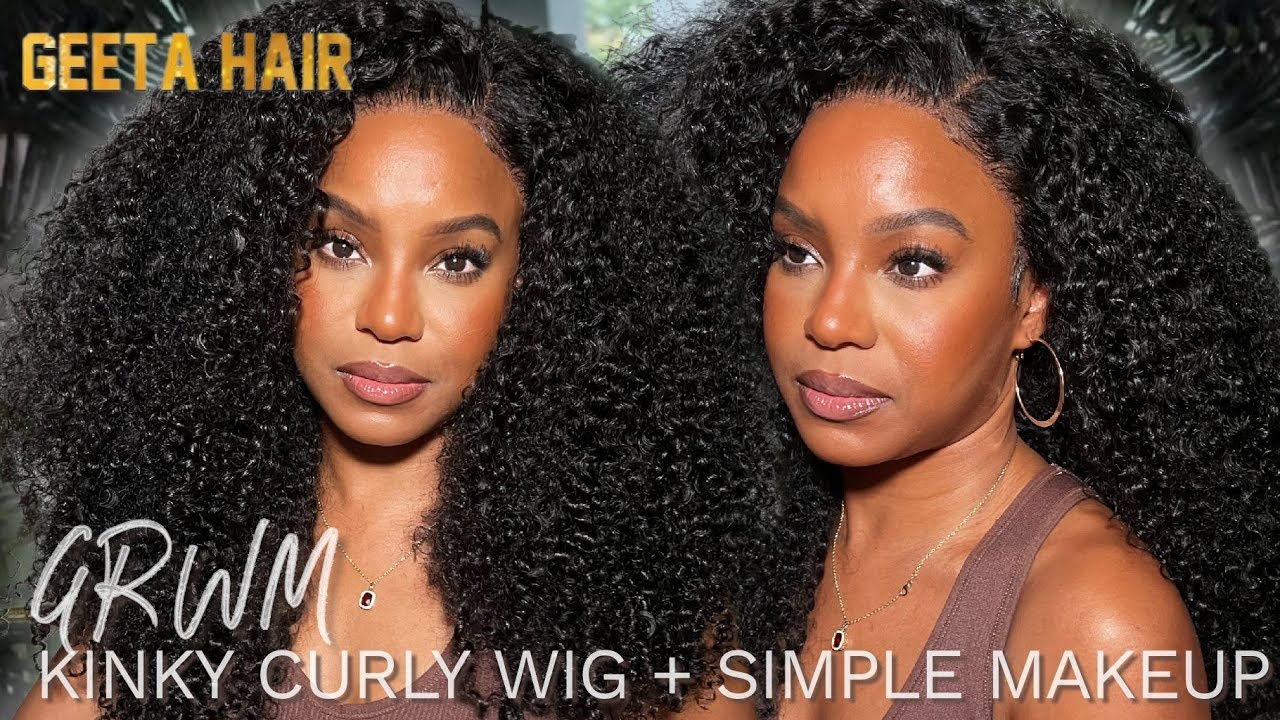Pre Plucked Fluffy Kinky Curly HD Transparent Lace Front13x4/5*5 Real Human Hair Wigs-Geeta Hair