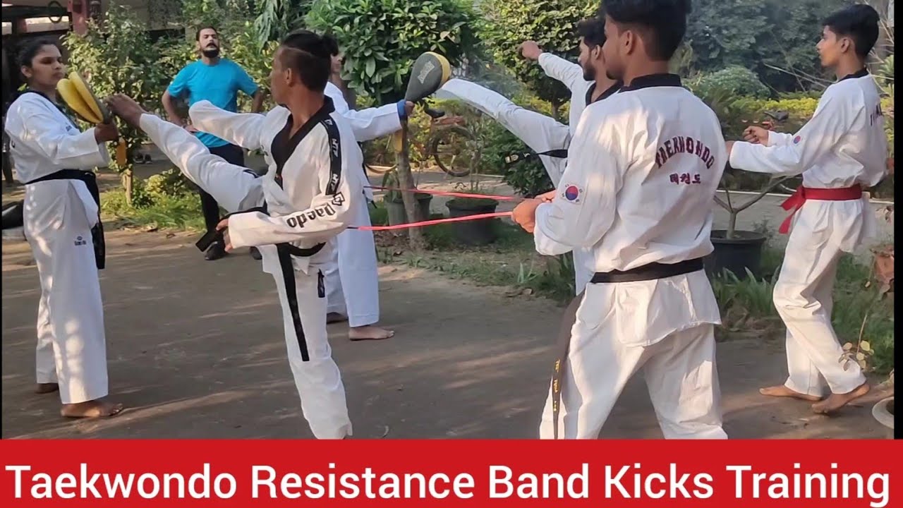 Taekwondo Resistance Band Kicks Training//SHER GILL