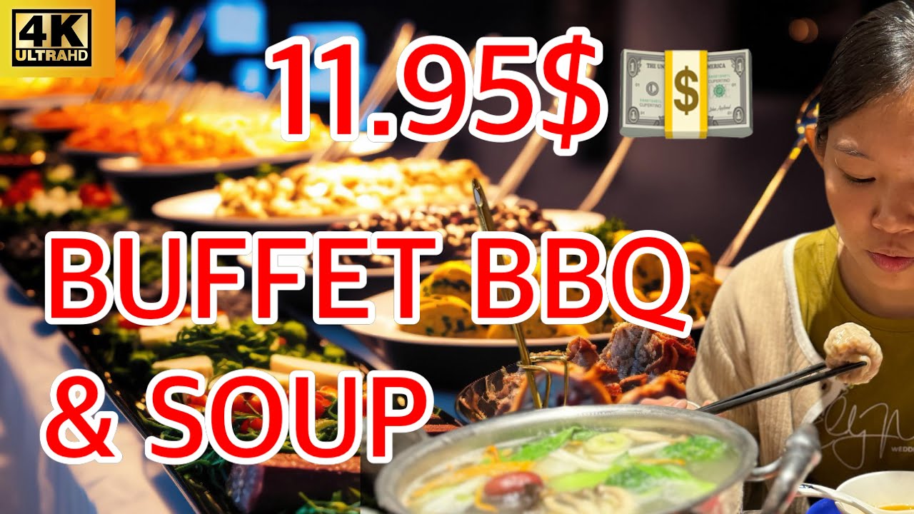 11.95$ Sakura buffet BBQ & Soup 🍱in Phnom Penh Cambodia! Unlimited lobsters!! 🇰🇭 | Foodie Tour Shows