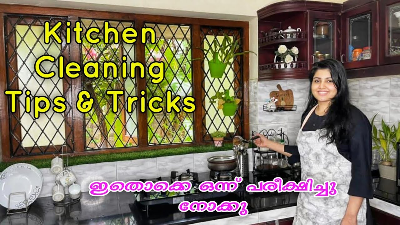 Kitchen cleaning tips and tricks Malayalam/kitchen cleaning motivation/kitchen tips/kitchen hacks
