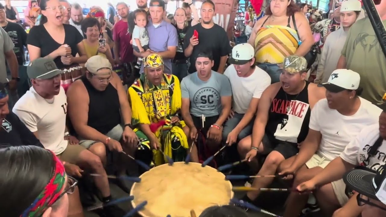 Southern Cree singers at Arlee Powwow 2025 - Sunday Finals - Contest song 1