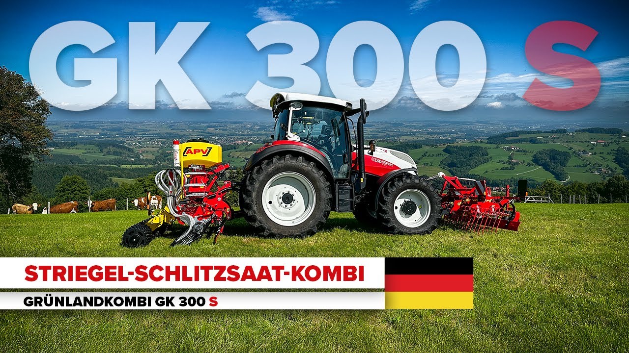 APV Grünlandkombi GK 300 S: Einzigartige Striegel-Schlitzsaat-Kombi - Grünlandpflege neu gedacht