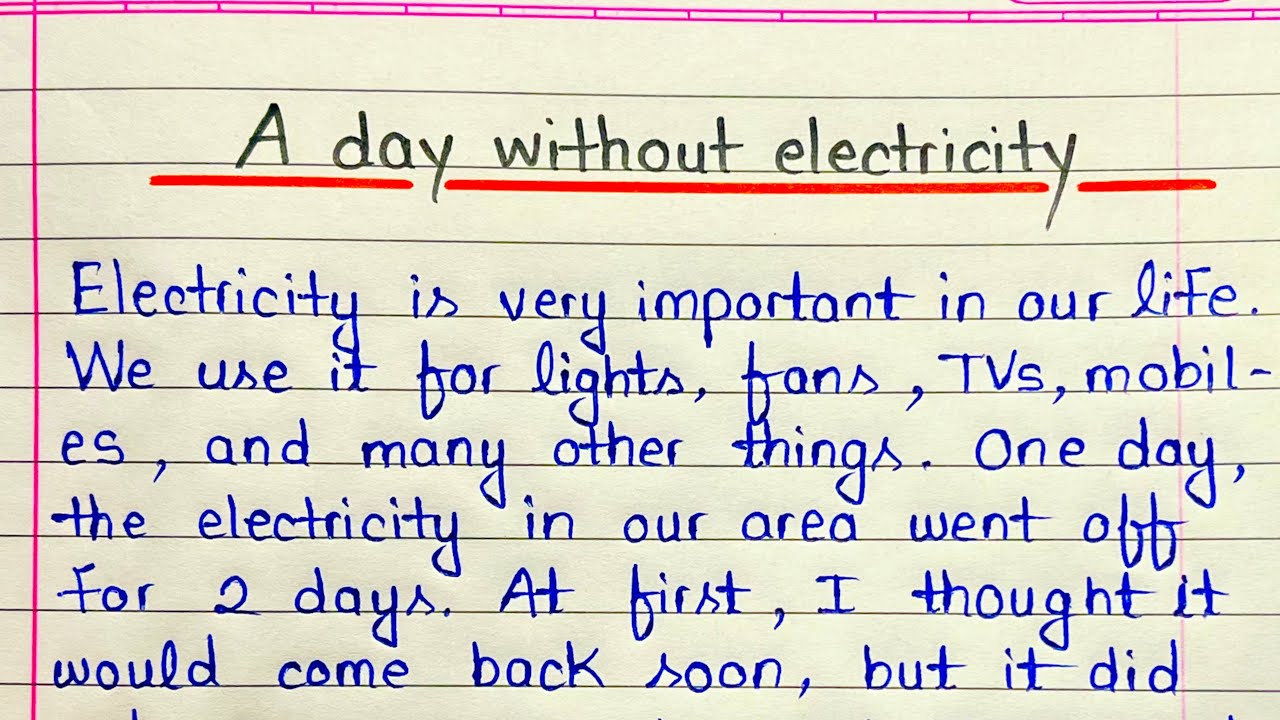 A day without electricity essay in English | Essay writing on a day without electricity 
