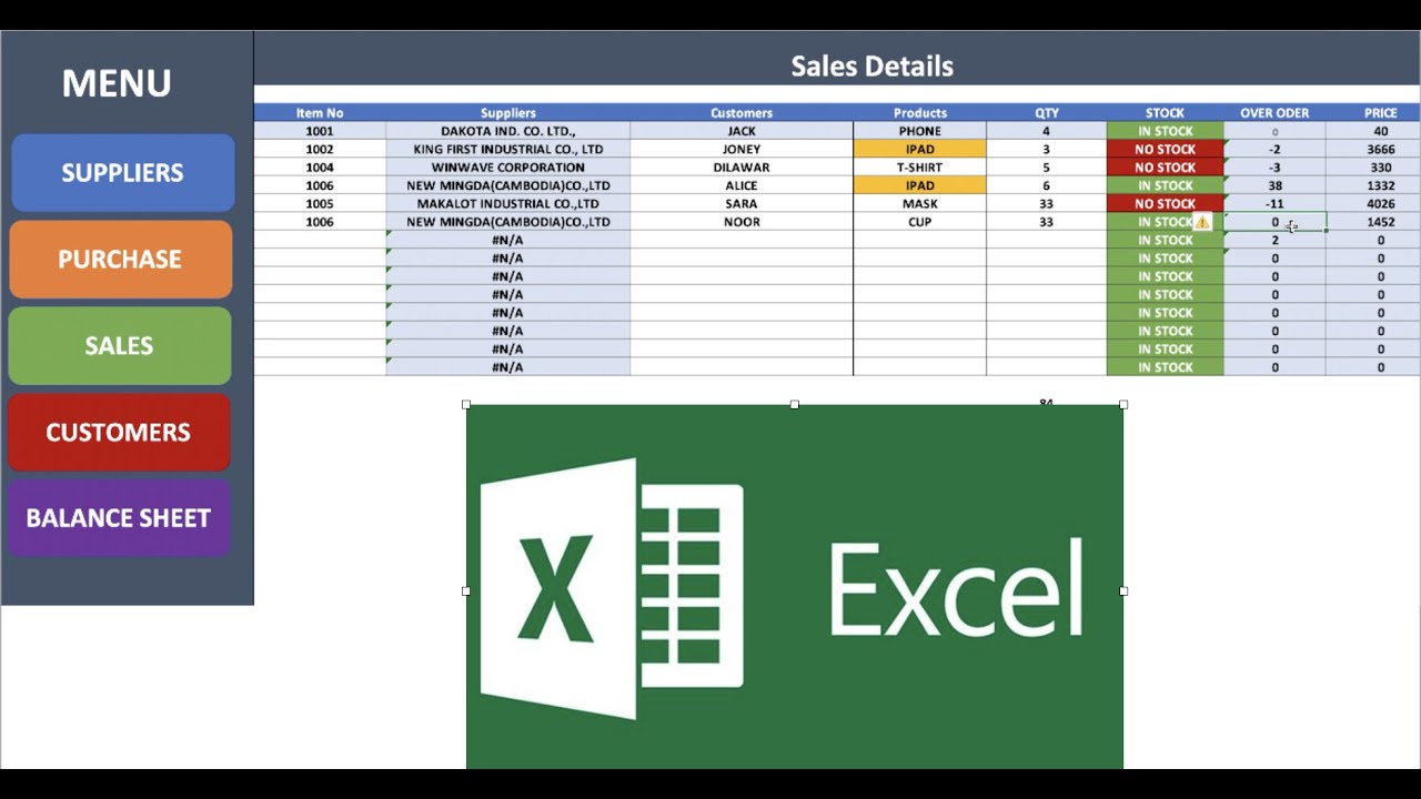 How to create simple IN and OUT Inventory System in Excel |Inventory Management System in Excel 2020