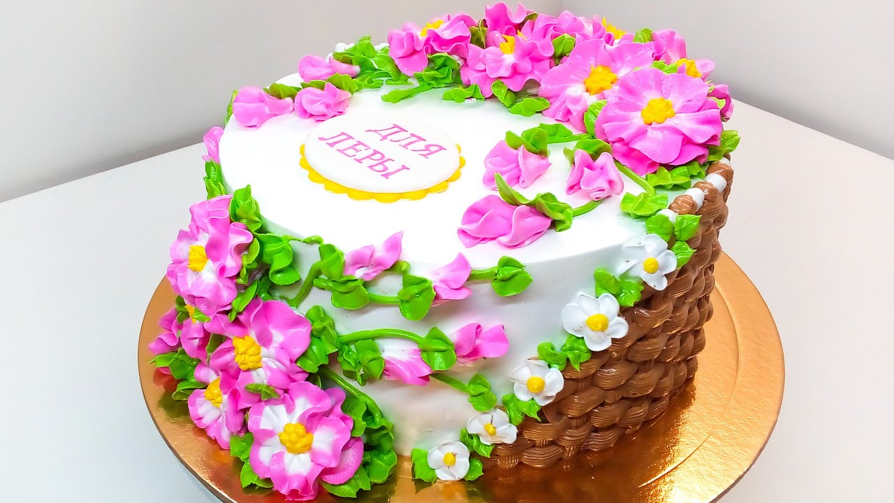 Торт для девочки(крем БЗК). /Cake for girl(protein custard).